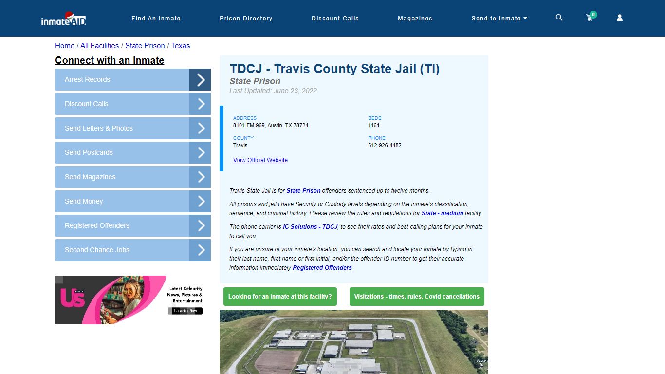 TDCJ - Travis County State Jail (TI) & Inmate Search - Austin, TX
